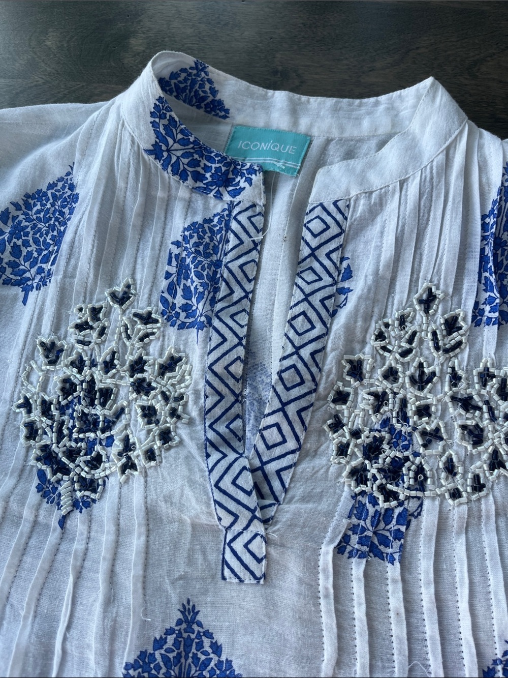 ICONIQUE 100% Cotton Embroidered Tiered Dress - Picture 5 of 7
